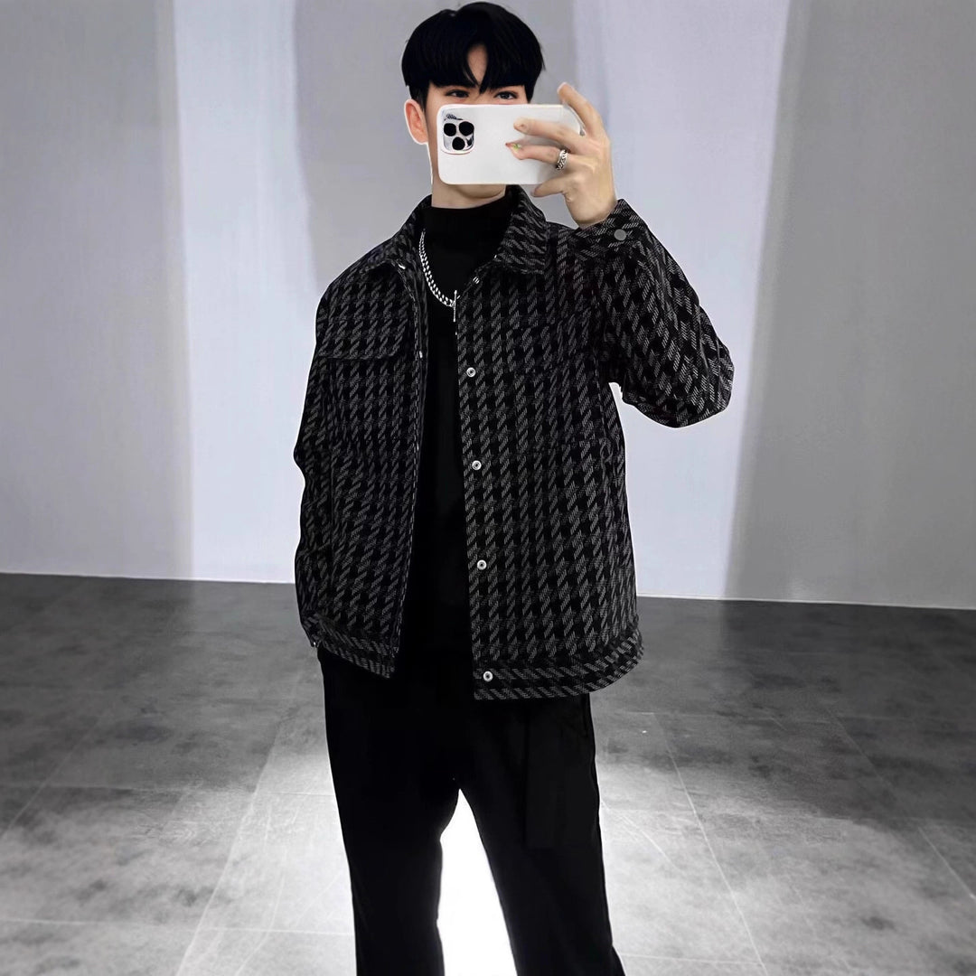 Herren Modische Houndstooth-Jacke Echoarchiv