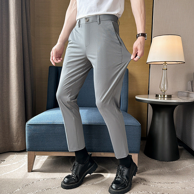 Herren elegante Slim-Fit Hose mit hohem Bund und praktischen Taschen Echoarchiv