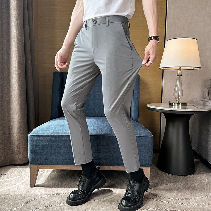 Herren elegante Slim-Fit Hose mit hohem Bund und praktischen Taschen Echoarchiv