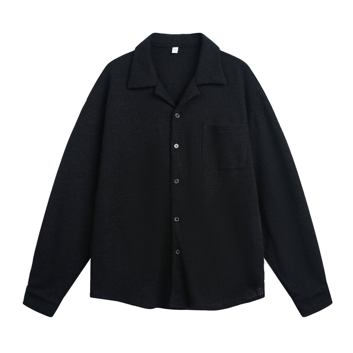Unisex Komfortables Overshirt aus Strukturstrick mit Hemdkragen und Brusttasche Echo Archiv