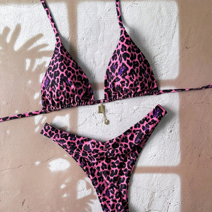 Damen Triangel-Bikini mit aufregendem Tierdruck und verstellbaren Bindebändern Echo Archiv