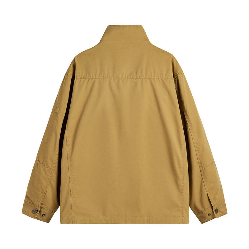 Herren leichte Utility-Feldjacke mit Stehkragen und Mehrfachtaschen Echo Archiv