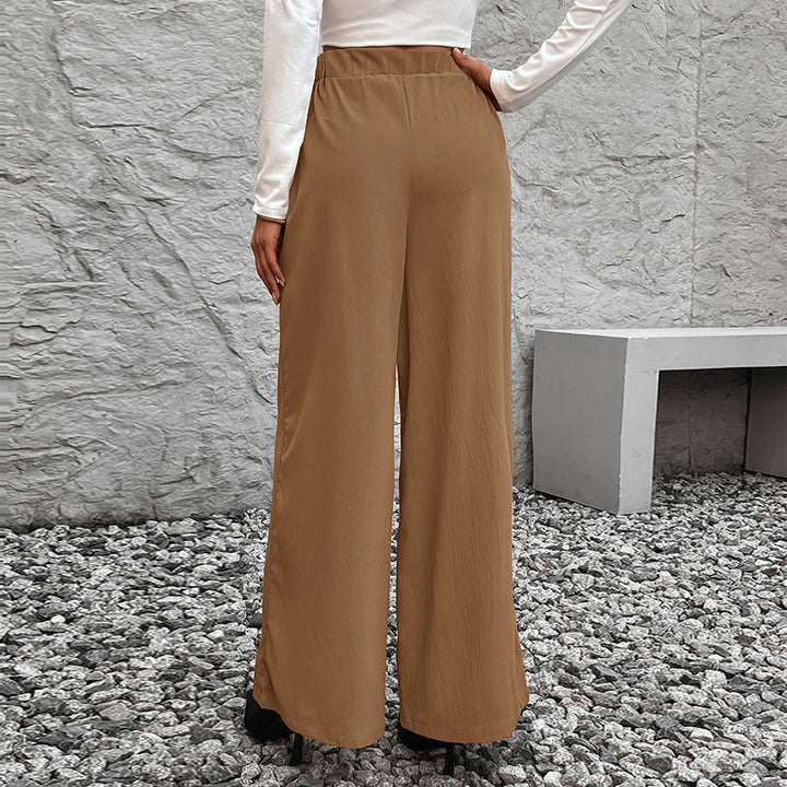 Damen Weite High-Waist-Hose mit Paperbag-Bund und Bindegürtel Echoarchiv