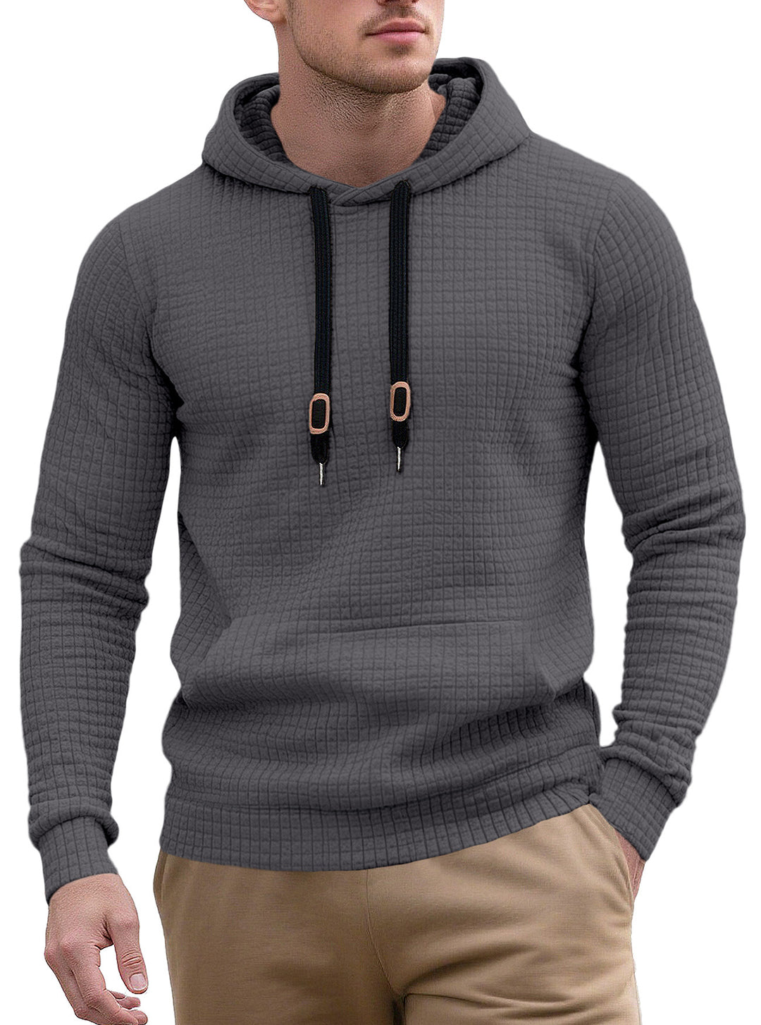 Herren Hoodie mit strukturierter Oberfläche und modischem Design Echoarchiv