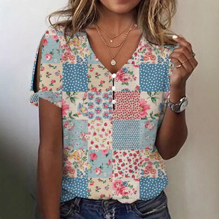 Damen Glitzernde V-Pullover Bluse Echo Archiv