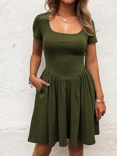 Damen Kurzarm Kleid Echo Archiv