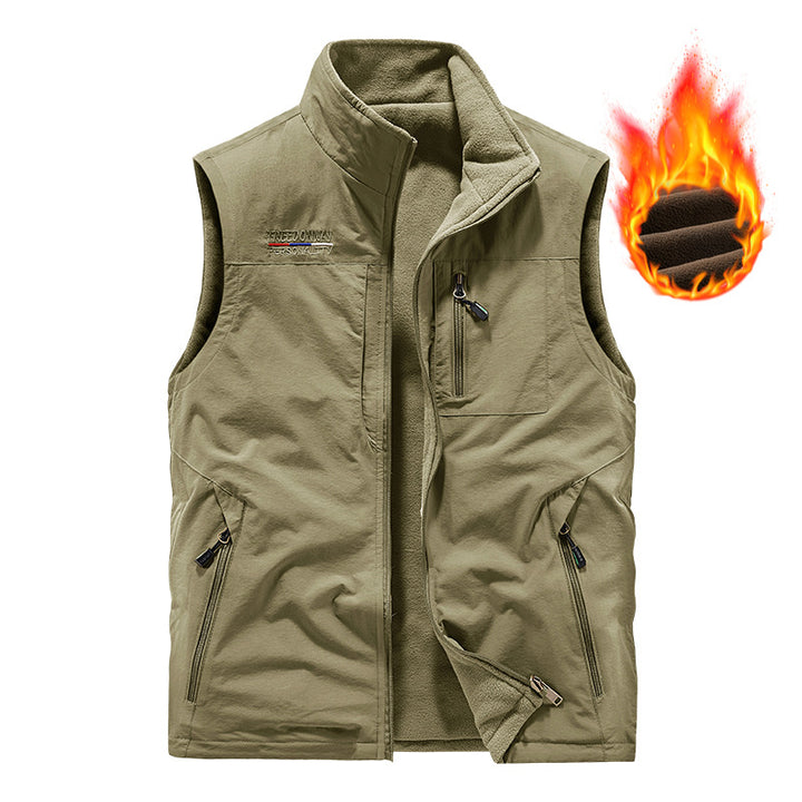 Herren nan wattierte Thermo-Outdoorweste mit weichem Fleece-Futter, hoher Stehkragen und mehreren Reißverschlusstaschen Echo Archiv