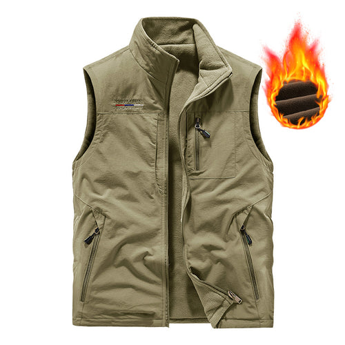 Herren nan wattierte Thermo-Outdoorweste mit weichem Fleece-Futter, hoher Stehkragen und mehreren Reißverschlusstaschen Echo Archiv