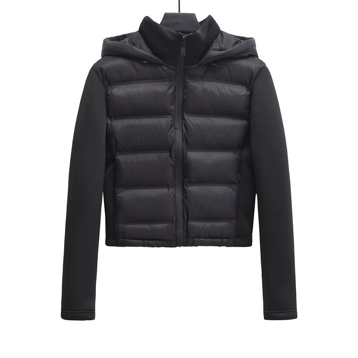 Damen Gekürzte gesteppte Hybrid‑Wattierte Jacke mit Kapuze Echo Archiv