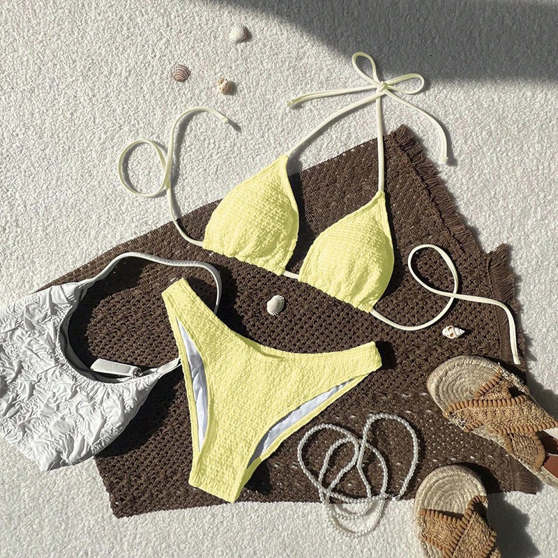 Damen Triangel-Bikini mit verstellbaren Trägern und strukturierter Textur Echo Archiv