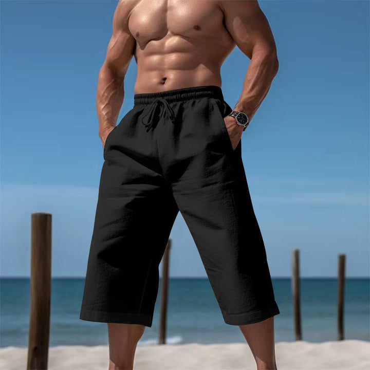 Herren nan lässige knielange Bermuda-Shorts mit elastischem Bund und Tunnelzug Echoarchiv