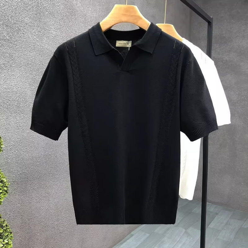 Herrenmode Kurzarm-Polo mit strukturiertem Stricklook Echo Archive