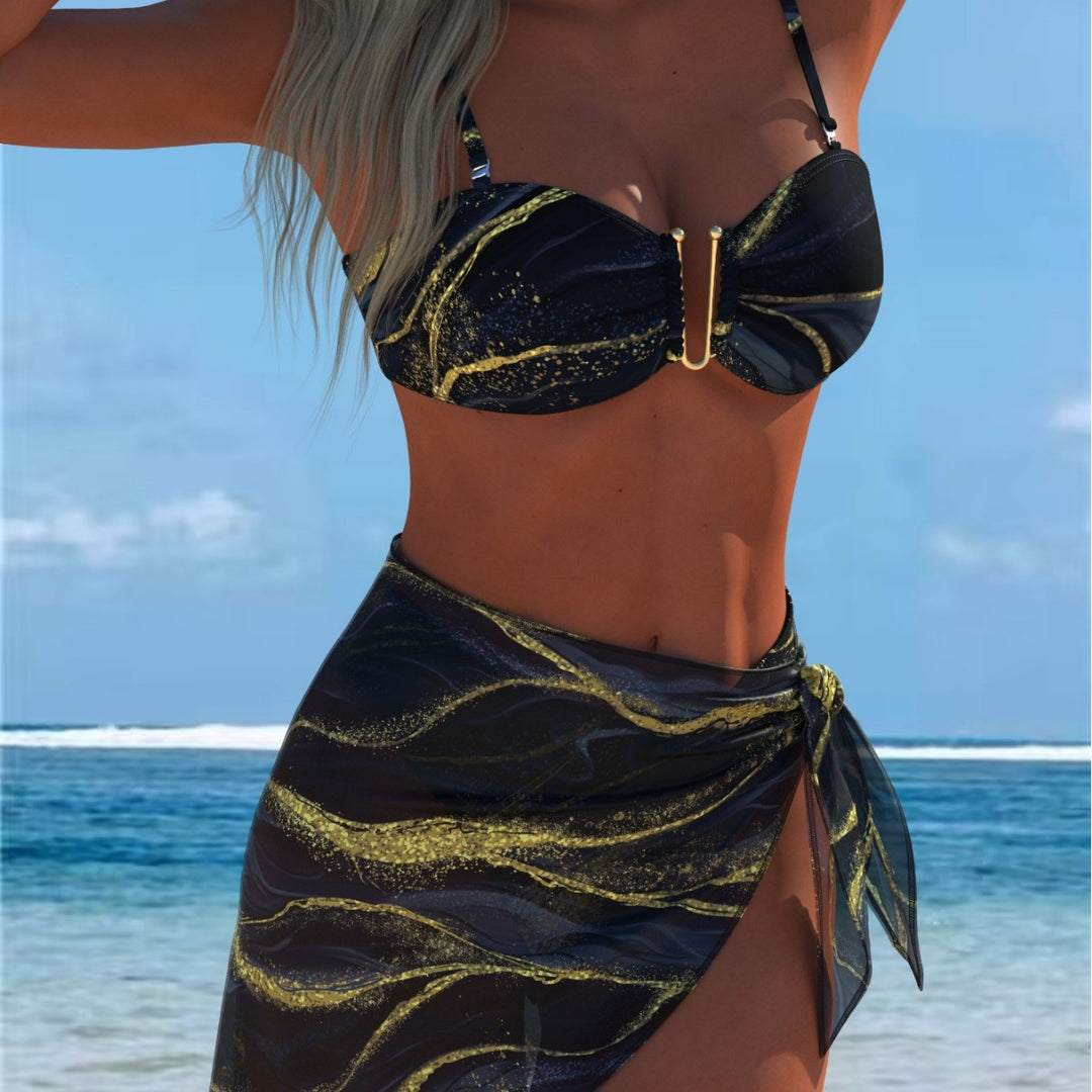 Damen Bikini-Set mit elegantem Balconette-Oberteil und modischem Wickelrock Echo Archiv