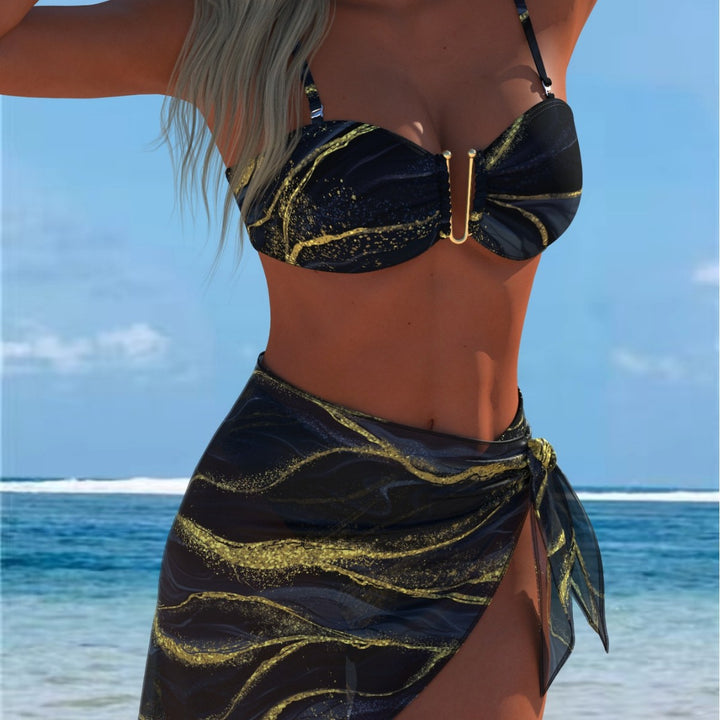 Damen Bikini-Set mit elegantem Balconette-Oberteil und modischem Wickelrock Echo Archiv