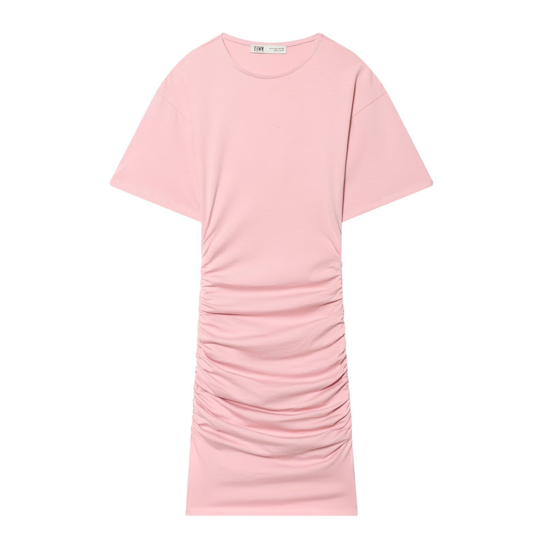 Damen Midikleid mit eleganter Raffung und weitem Kurzarm Echo Archiv