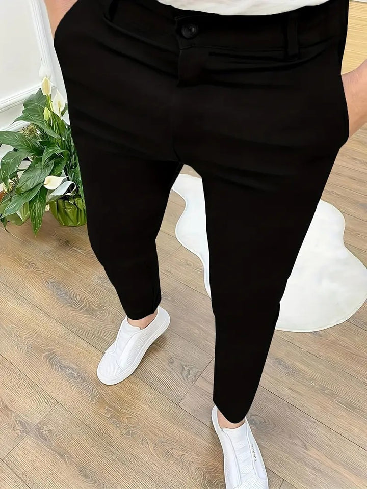 Herren Elegante Slim-Fit Anzughose aus hochwertigem Gewebe Echoarchiv