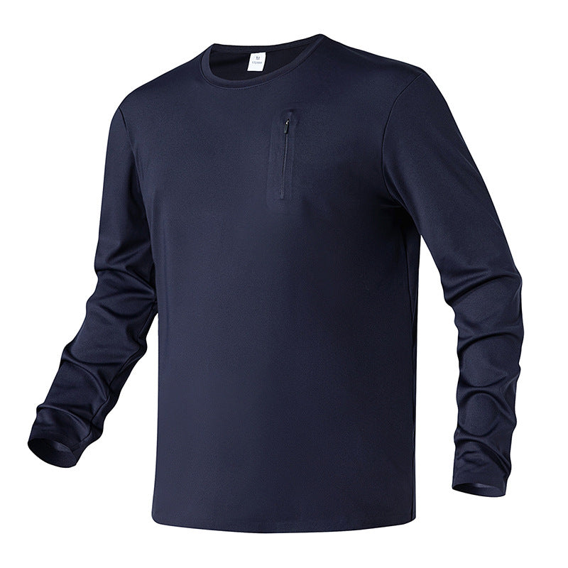 Herren Langarm Funktionsshirt mit feuchtigkeitsableitendem Material und Reißverschlusstasche Echoarchiv
