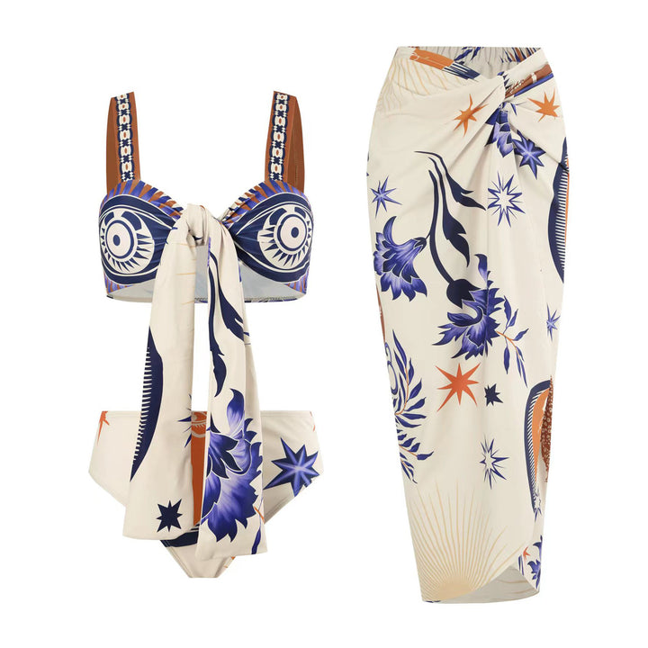 Damen Bikiniset mit kreativem Wickelrock und elegantem Design Echo Archiv