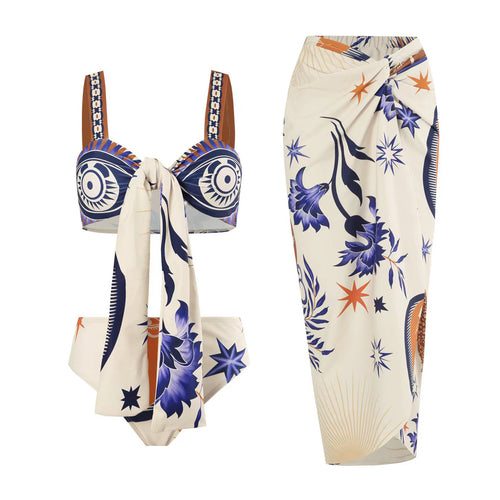 Damen Bikiniset mit kreativem Wickelrock und elegantem Design Echo Archiv