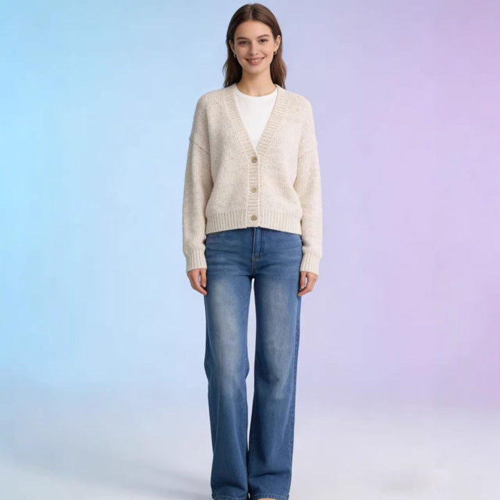 Damen nan hochgeschnittene Jeans mit schmaler Hüftpassform und weitem Schlag im Retro-Stil Echo Archiv
