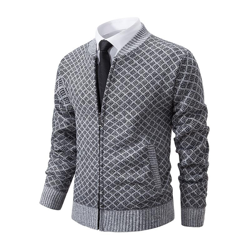 Herren Smarte Strickjacke mit modischem Zipper und seitlichen Taschen Echoarchiv