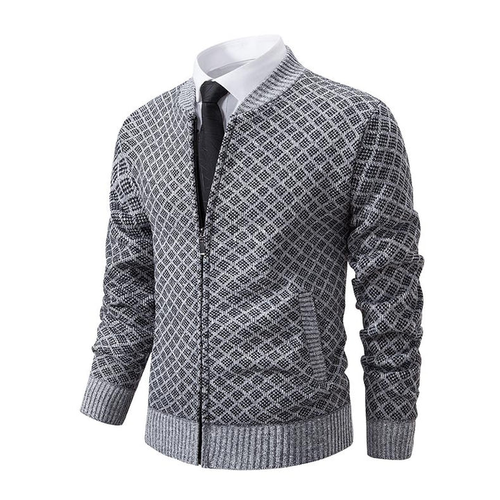 Herren Smarte Strickjacke mit modischem Zipper und seitlichen Taschen Echoarchiv