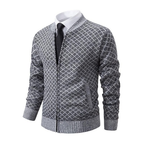 Herren Smarte Strickjacke mit modischem Zipper und seitlichen Taschen Echoarchiv