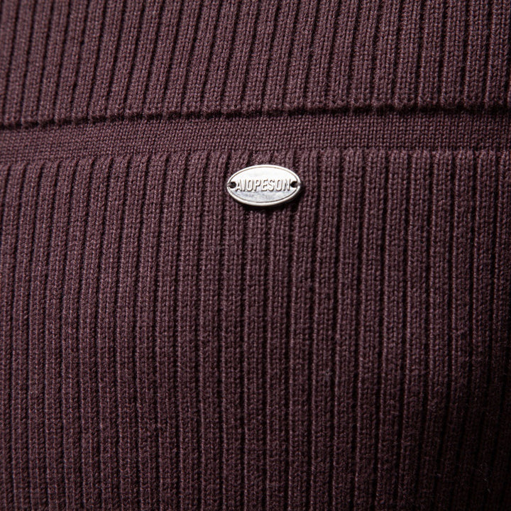 Herren Gestrickter Rundhals-Pullover mit Stepp-Optik und Rippbündchen Echoarchiv