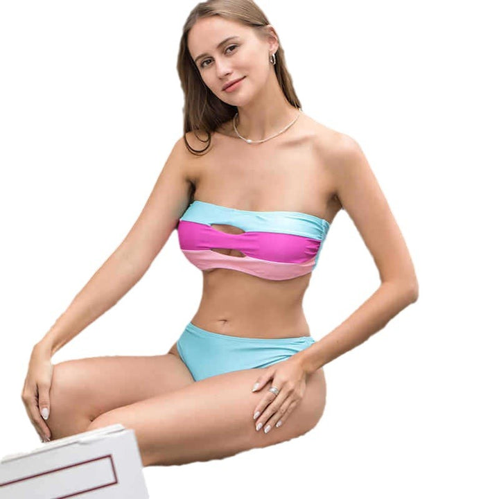 Damen Bandeau-Bikini mit Cut-Out-Design und hohem Bund Echo Archiv