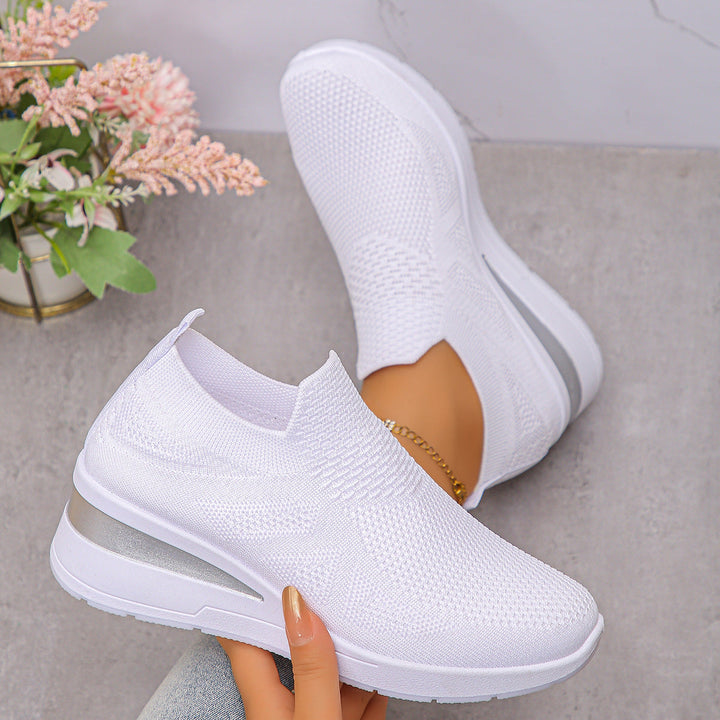 Damen Komfortable Wedge-Sneaker aus atmungsaktivem Strickmaterial Echo Archiv