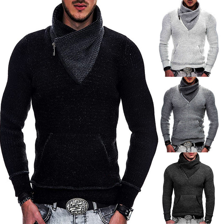 Herren Strickpullover mit hohem Kragen Echoarchiv
