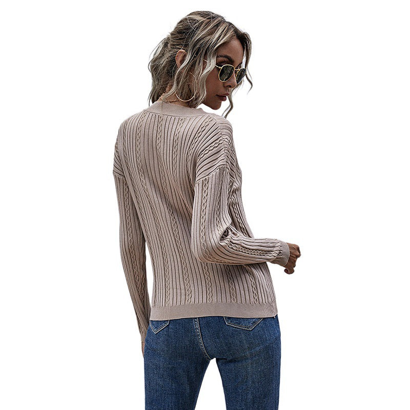 Damen Modischer V-Ausschnitt Pullover Echo Archiv