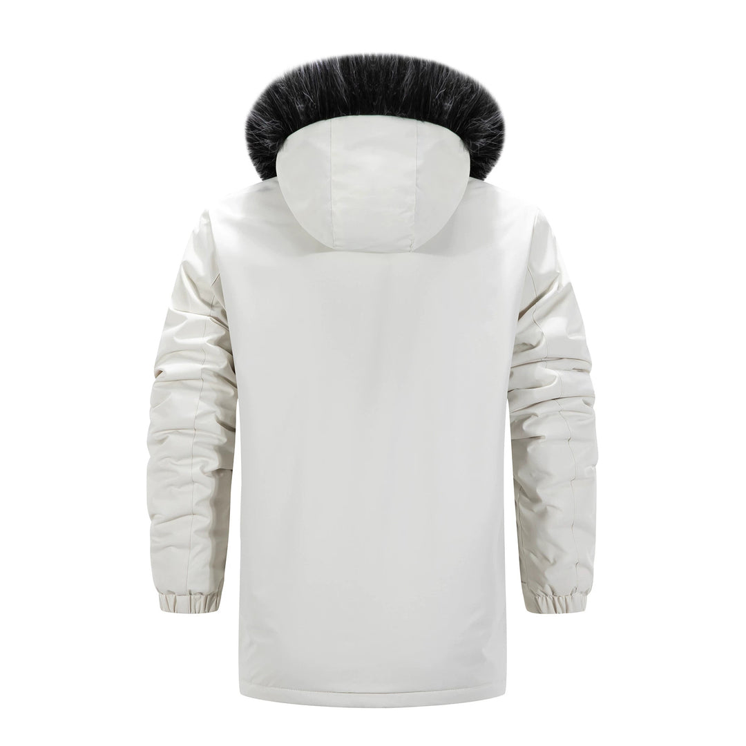 Herren Langer Thermo-Parka mit Kapuze, Logo-Innenfutter und Multifunktions-Taschen Echoarchiv