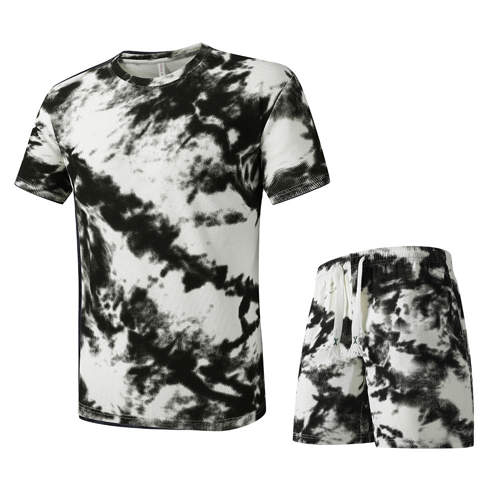 Herren T-Shirt und Shorts Set im modernen Batik-Design Echoarchiv