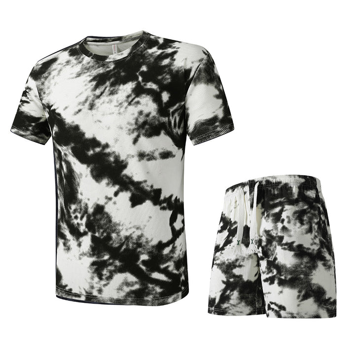 Herren T-Shirt und Shorts Set im modernen Batik-Design Echoarchiv
