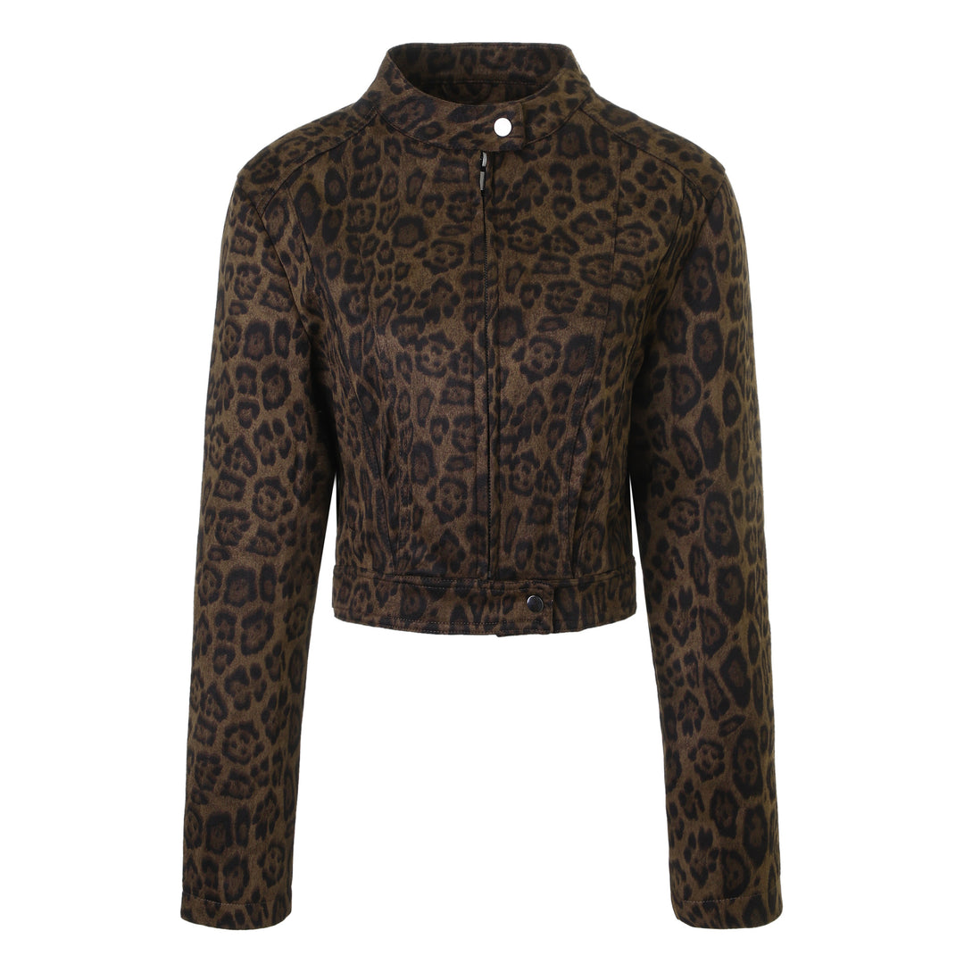 Damen Stilvolle Kurzjacke im Leopardenmuster Echo Archiv