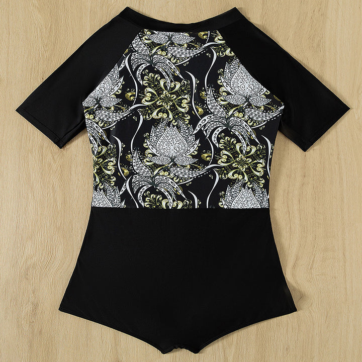 Damen Schwimmanzug mit kurzem Arm und floralem Design Echo Archiv