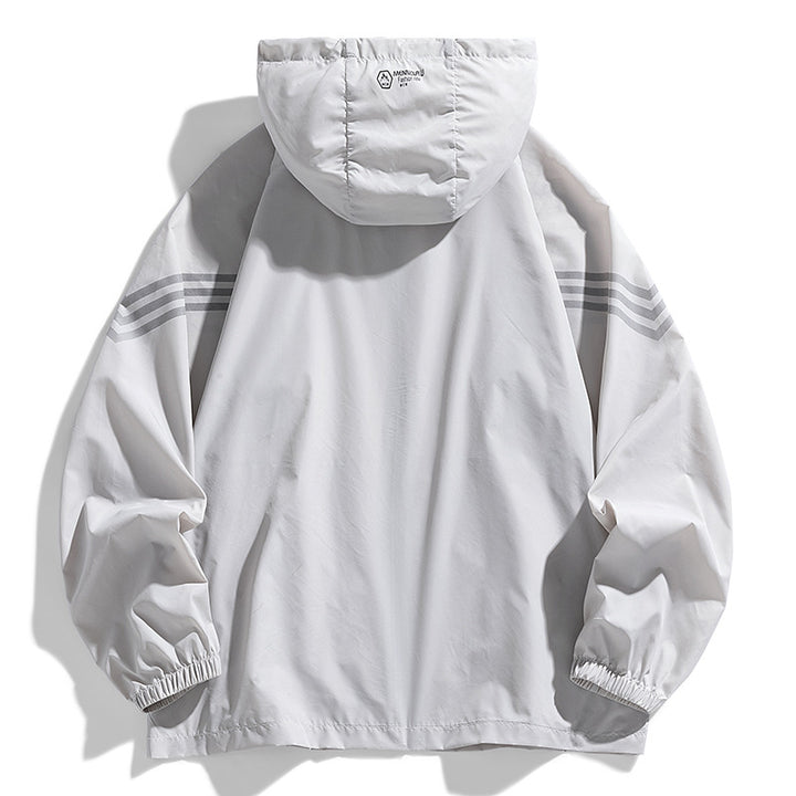 Herren Leichte Windbreakerjacke mit Kapuze und praktischen Taschen Echo Archiv