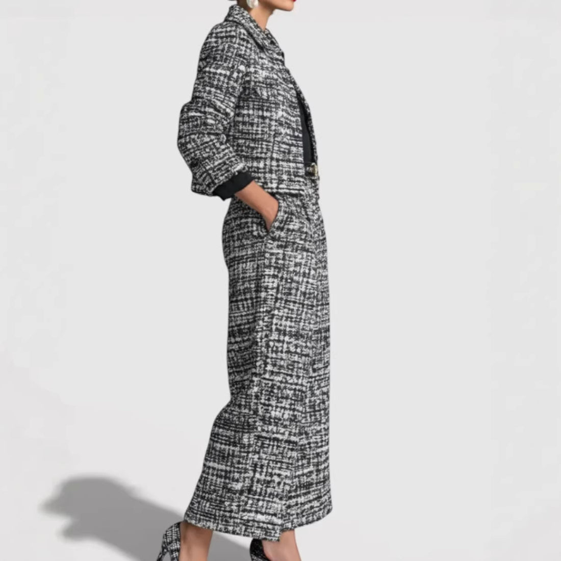 Damen Modernes Tweed-Anzug-Set – Élanora