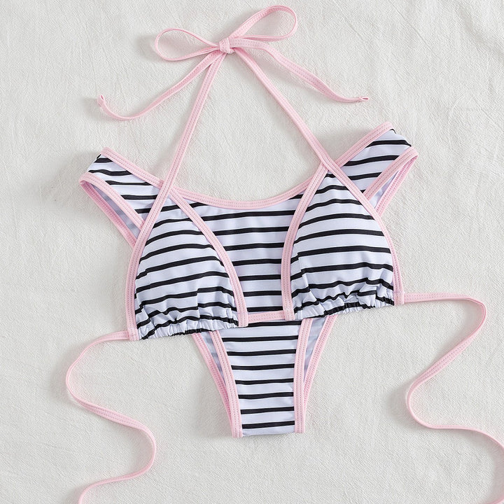 Damen Sportliches Bikini-Top mit Hochwertigem Streifen-Design Echo Archiv