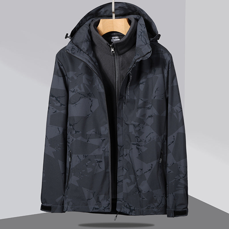 Damen zweilagige Softshelljacke mit abnehmbarer Fleece-Innenjacke und Kapuze Echo Archiv