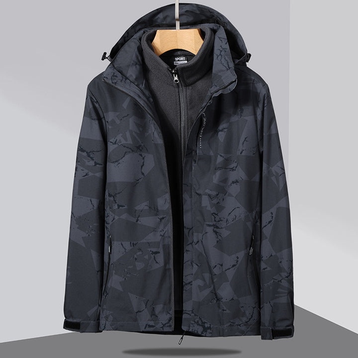 Damen zweilagige Softshelljacke mit abnehmbarer Fleece-Innenjacke und Kapuze Echo Archiv