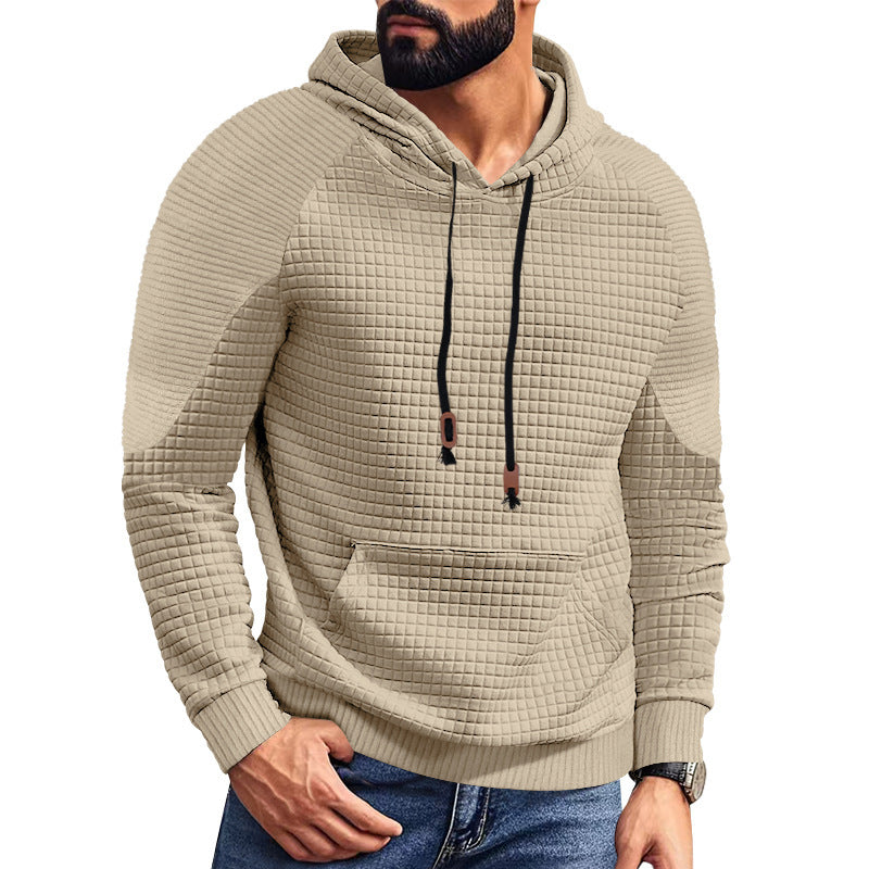 Herren modischer Kapuzenpullover mit strukturiertem Design und Kängurutasche Echoarchiv