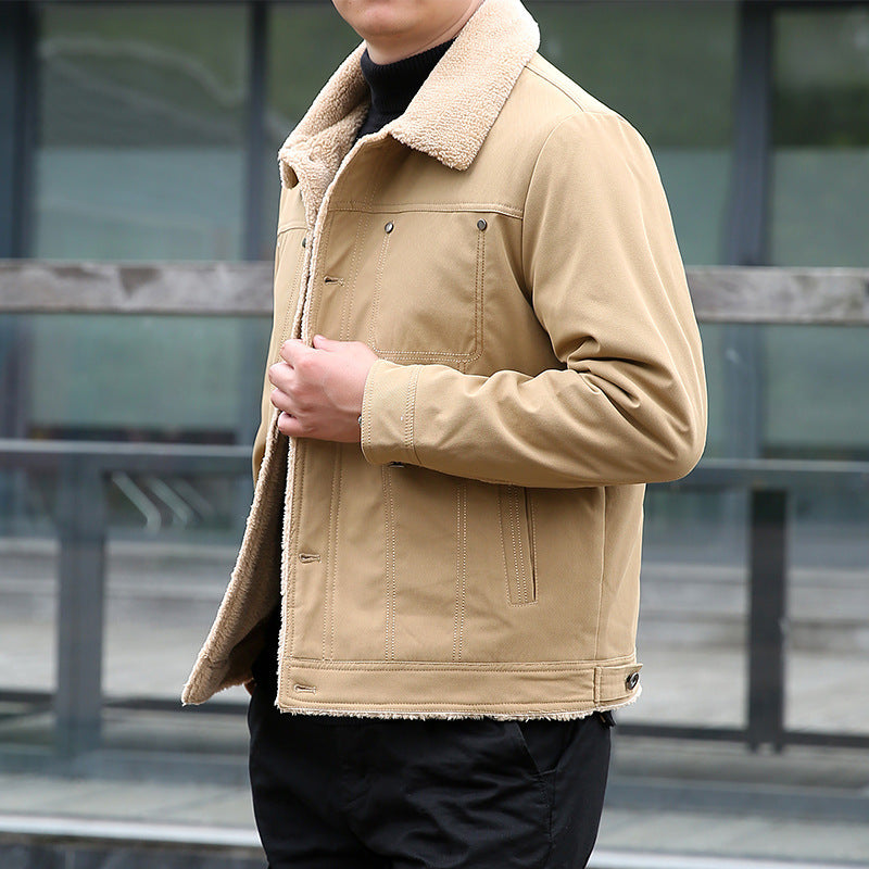 Herren Kurzjacke mit Teddyfutter und Umlegekragen, winddichte Übergangsjacke Echo Archiv