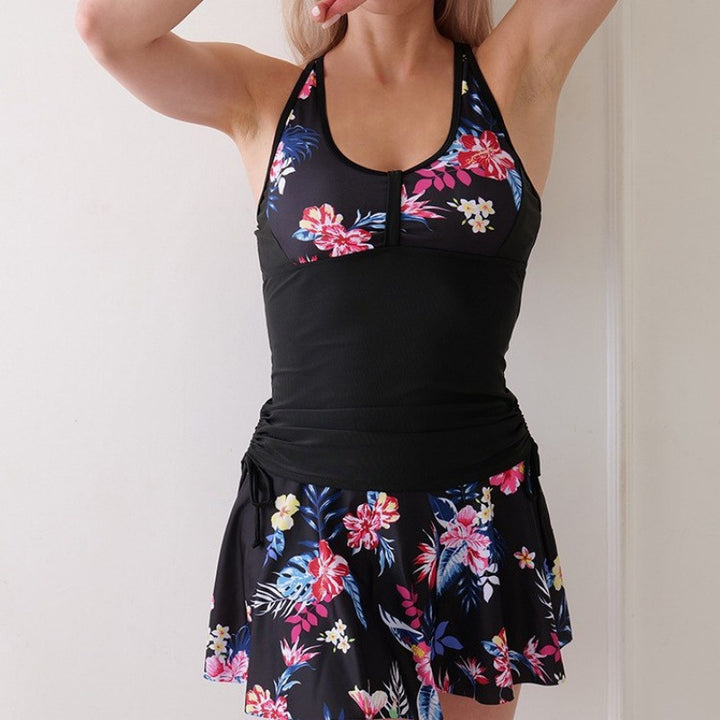 Damen Tankini-Set mit floralem Rock und figurformendem Oberteil Echo Archiv