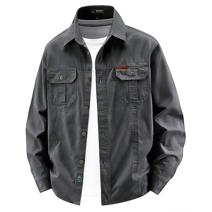 Herren leichte Overshirt-Jacke mit Klappbrusttaschen und klassischem Hemdkragen – Taviero