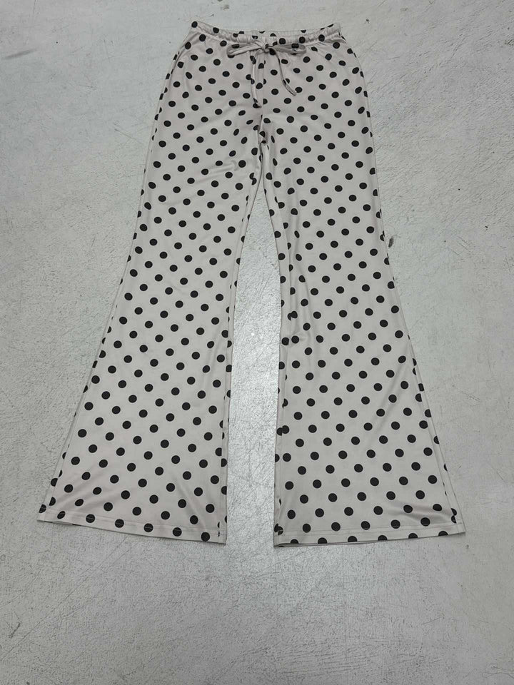 Damen nan ausgestellte Highwaist-Jerseyhose mit Punktmuster und Kordelzugbund Echo Archiv
