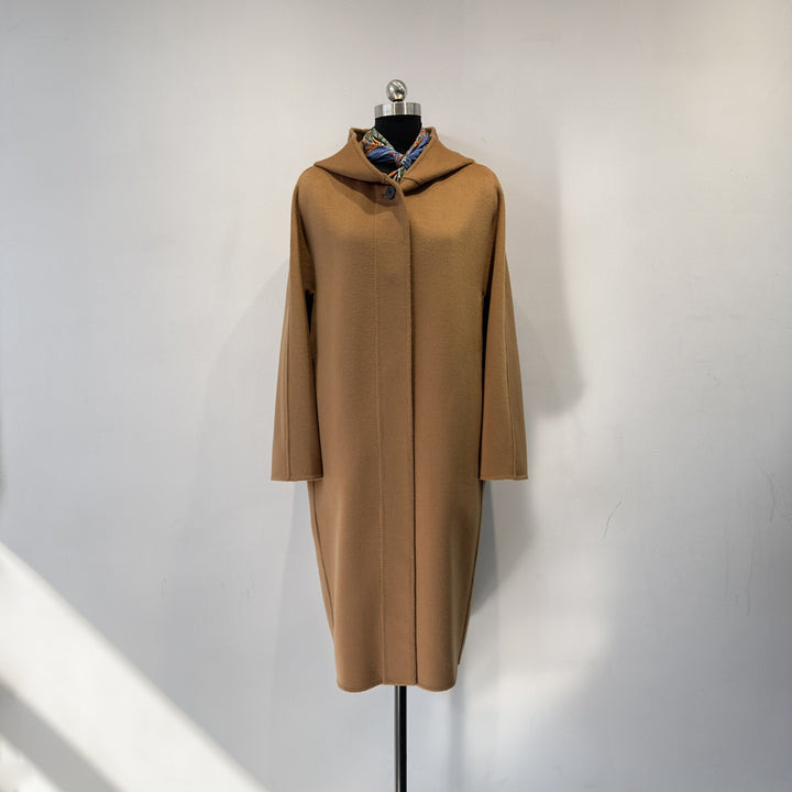 Damen Eleganter Kapuzen-Wickelmantel Echoarchiv