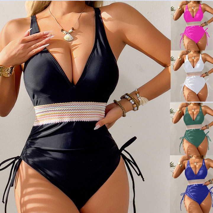 Damen Hochgeschnittener Bikini mit verstellbaren Bindebändern Echo Archiv