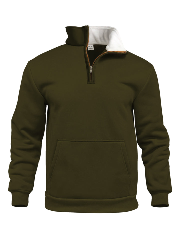 Herren sportlicher Kapuzenpullover mit halbem Reißverschluss und praktischer Kängurutasche Echoarchiv